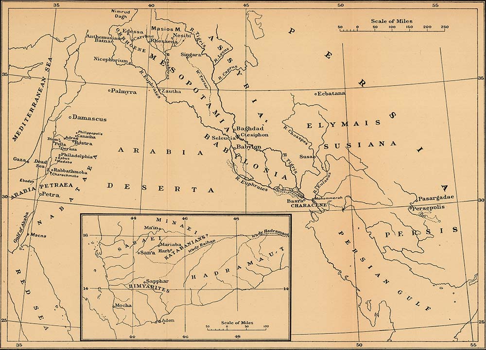 Map of Ancient Arabia, Mesopotamia, and Persia