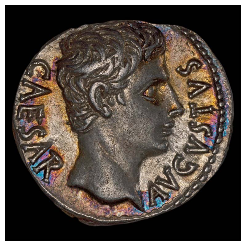 Augustus RIC 86a denarius obverse