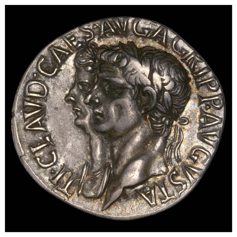 Claudius and Agrippina cistophorus obverse
