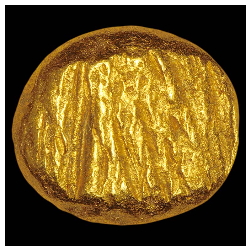 Striated electrum hekte obverse