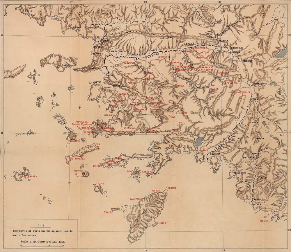 Map of Ancient Caria