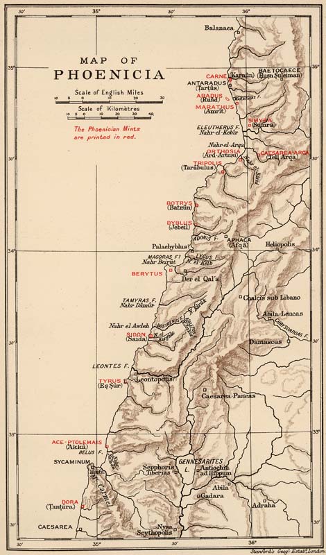 Map of Ancient Phoenicia