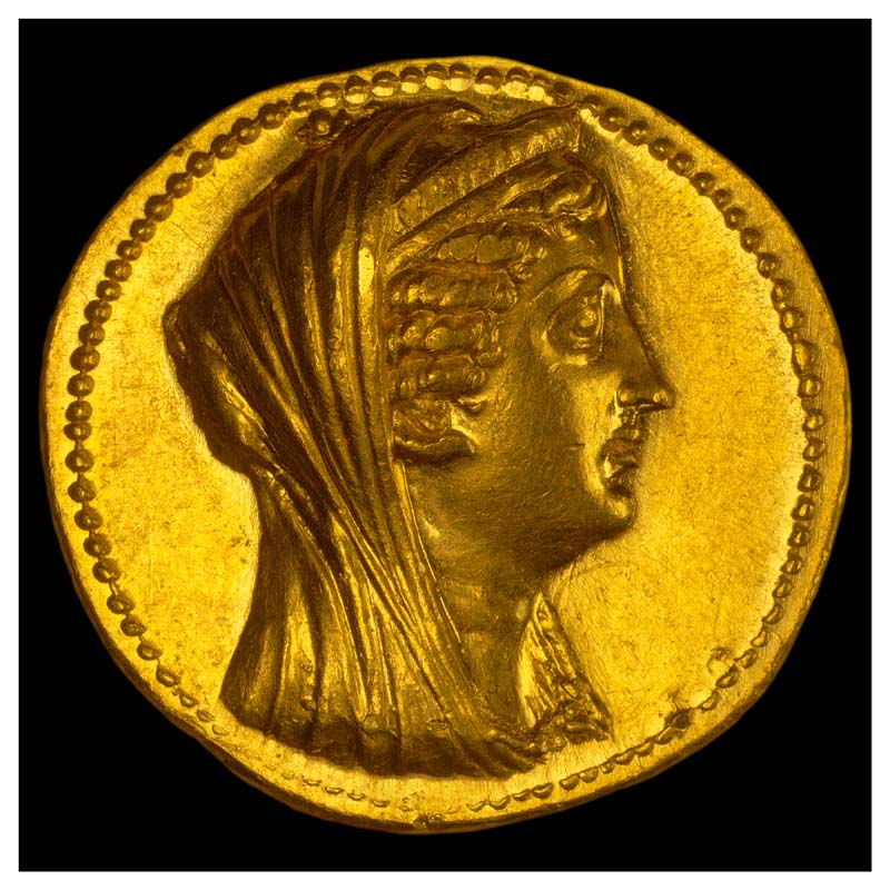 Arsinoe II octadrachm obverse