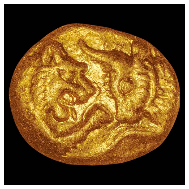 Croesus prototype gold stater obverse