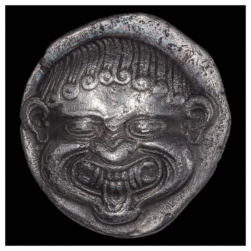 Neapolis Gorgon Medusa stater obverse