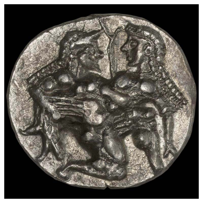 Thasos satyr-nymph stater obverse