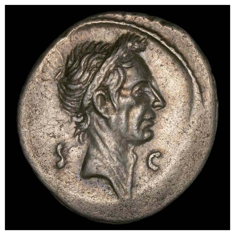 Julius Caesar denarius obverse