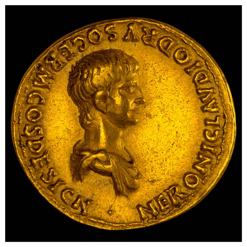 Young Nero aureus - RIC Claudius 78 obverse