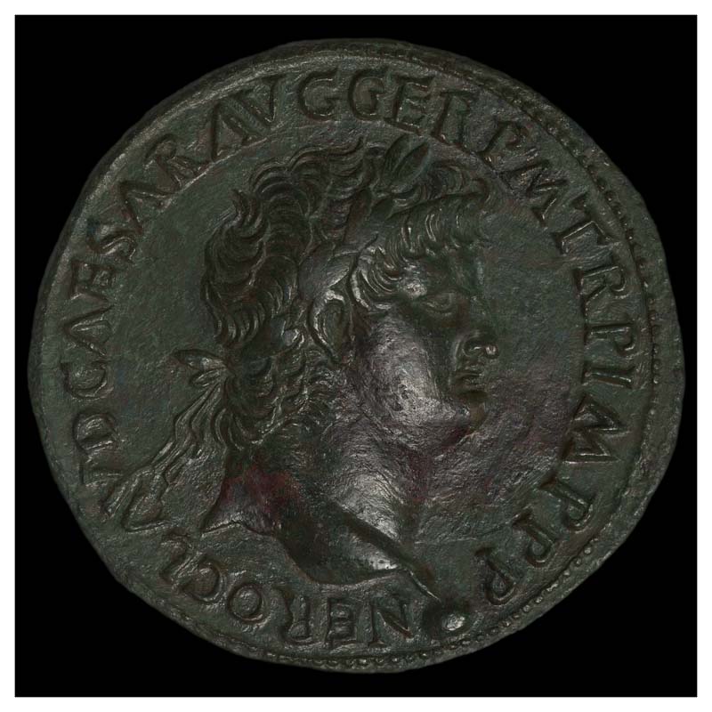 Nero sestertius obverse