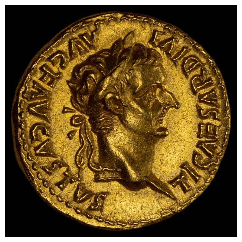 Tiberius aureus obverse