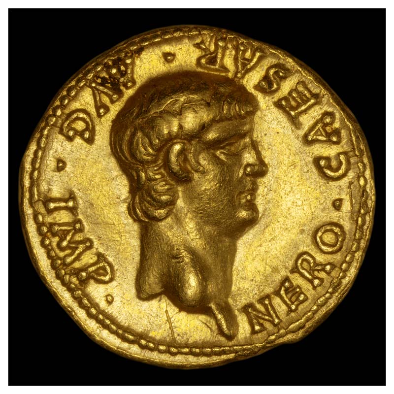 Young Nero aureus obverse