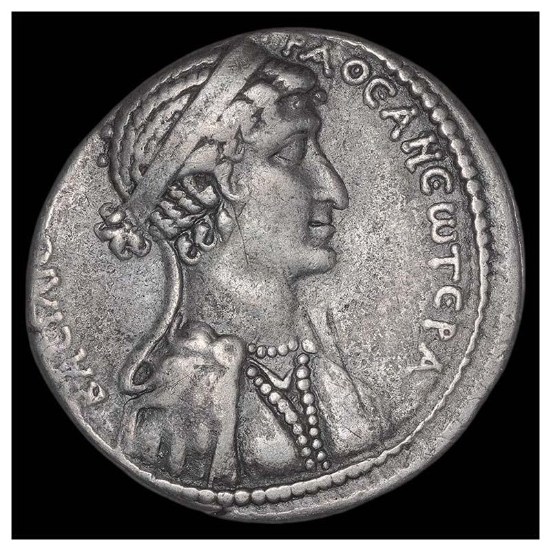 Cleopatra VII - Marc Antony tetradrachm obverse