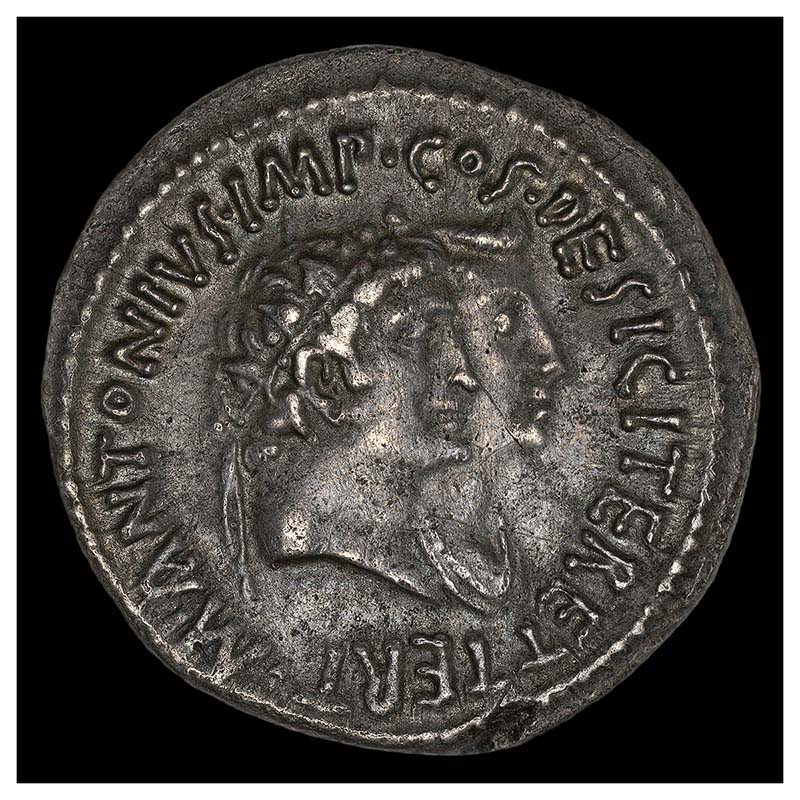 Antony - Octavia cistophorus obverse